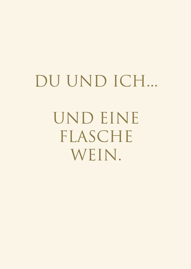 Postkarte „Du und ich … und eine Flasche Wein“ – WUNDERWORT Karte Wunderwort