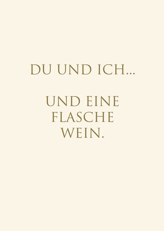 Postkarte „Du und ich … und eine Flasche Wein“ – WUNDERWORT Karte Wunderwort