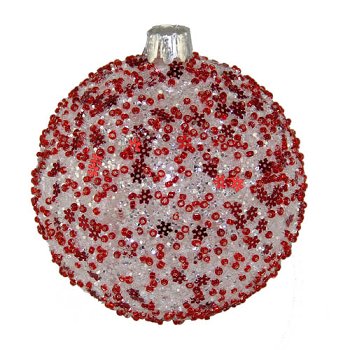Baumkugel Suna Schneeflocken rot – Ø 6 cm