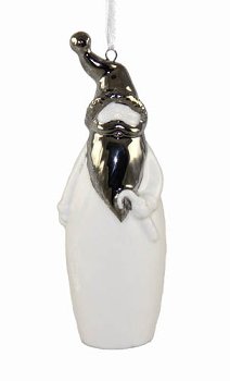Hänger Monino Santa weiß-silber – 11,5 cm