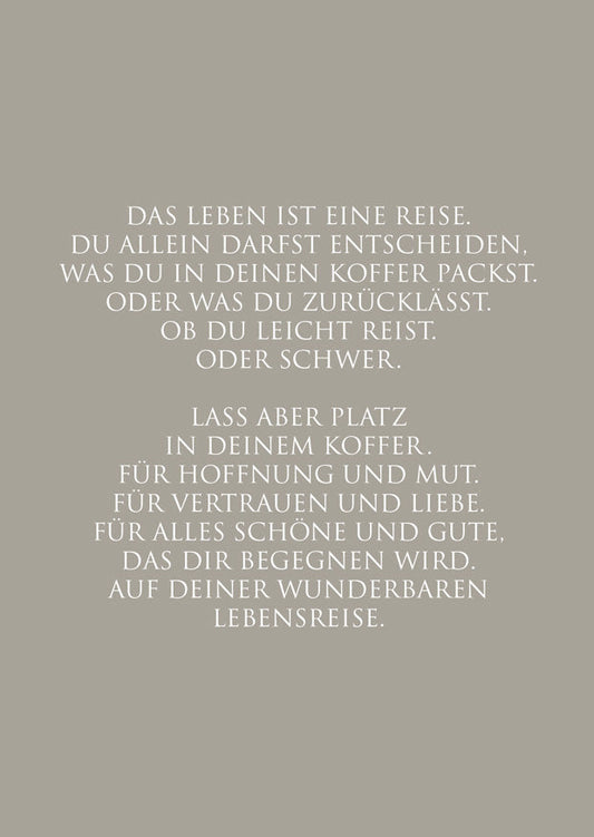 Postkarte „Das Leben ist eine Reise“ – WUNDERWORT Karte Wunderwort