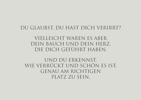 Postkarte „Du glaubst, Du hast Dich verirrt?“ – WUNDERWORT Karte Wunderwort