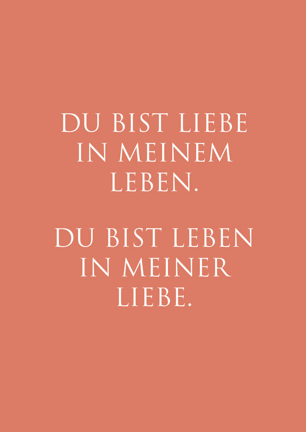 Postkarte „Du bist Liebe in meinem Leben. Du bist Leben in meiner Liebe.“ | WUNDERWORT Karte Wunderwort