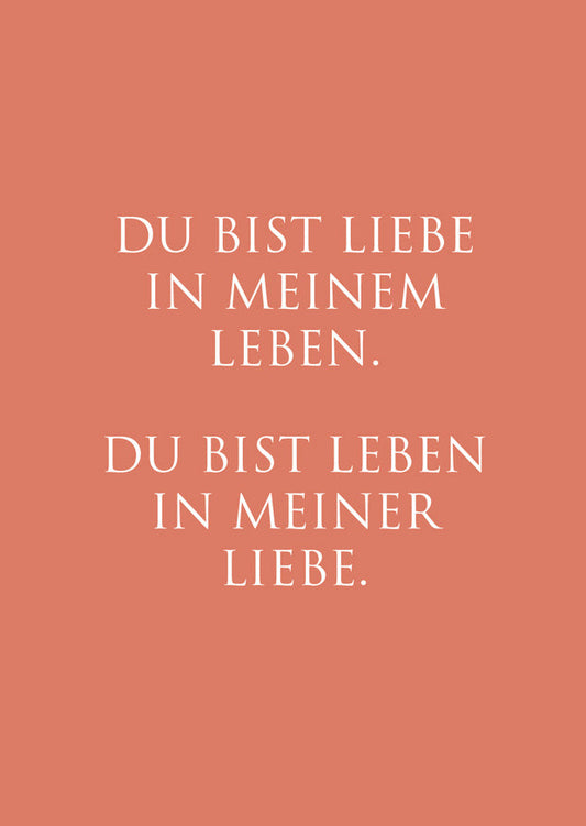 Postkarte „Du bist Liebe in meinem Leben. Du bist Leben in meiner Liebe.“ | WUNDERWORT Karte Wunderwort