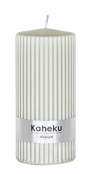 Rillenkerze Powder Salbei Ø7x15 cm – stilvolle Strukturkerze von Kaheku