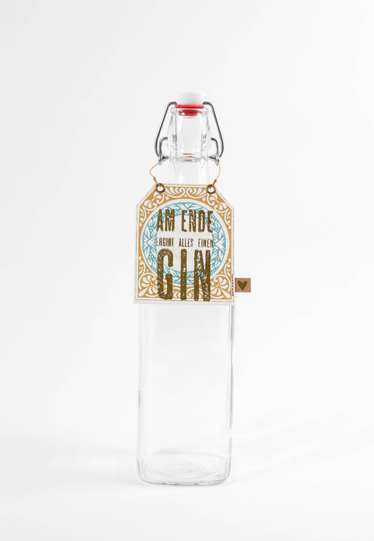 Papier-Flaschenanhänger „Am Ende ergibt alles einen Gin“ – Originelles Geschenk für Gin-Fans