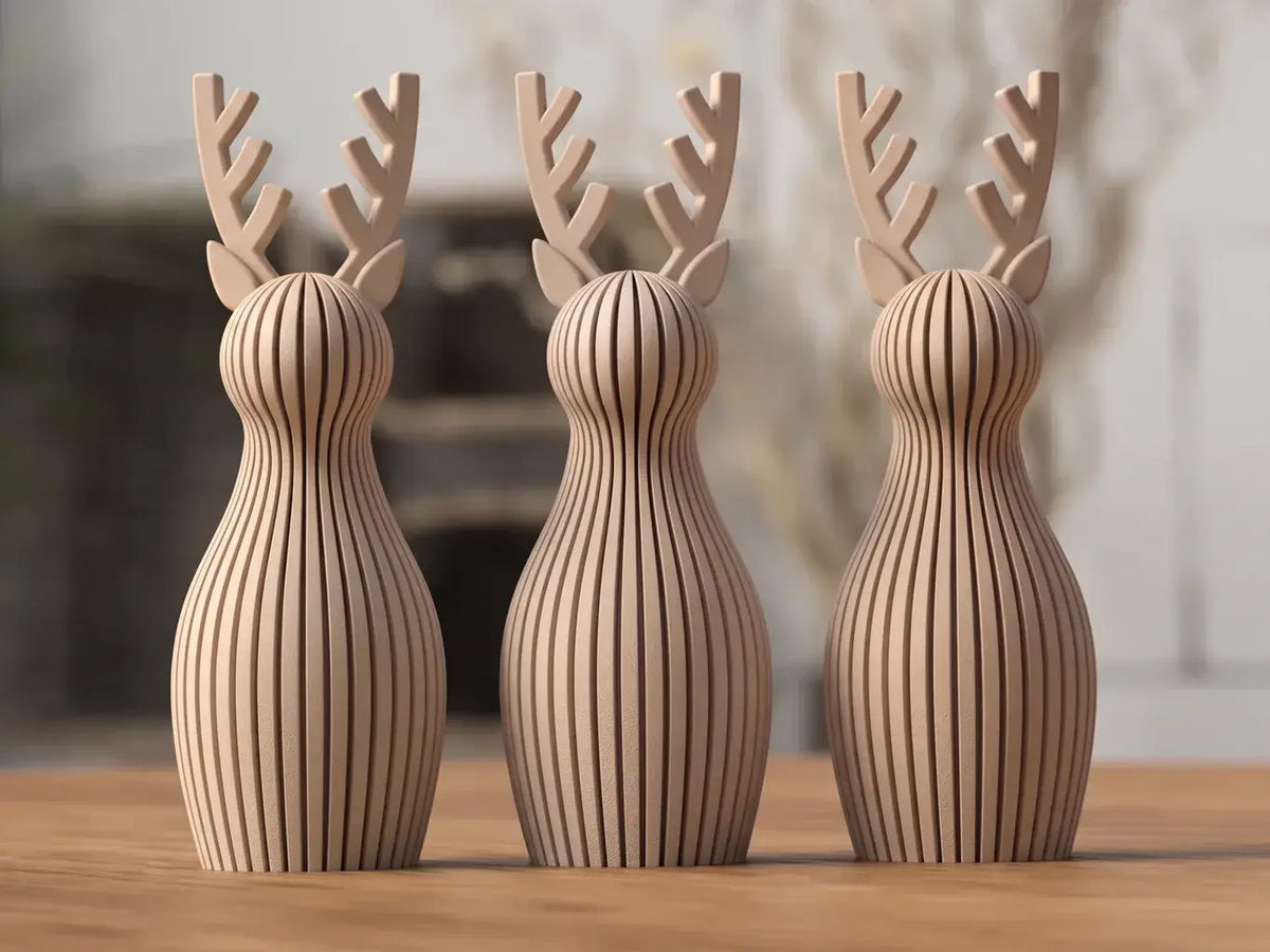 Rentier: Beige / 13 cm Weihnachtsdekoration re3dline