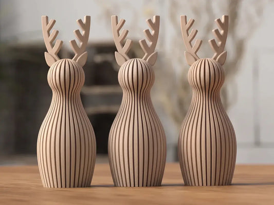 Rentier: Beige / 13 cm Weihnachtsdekoration re3dline