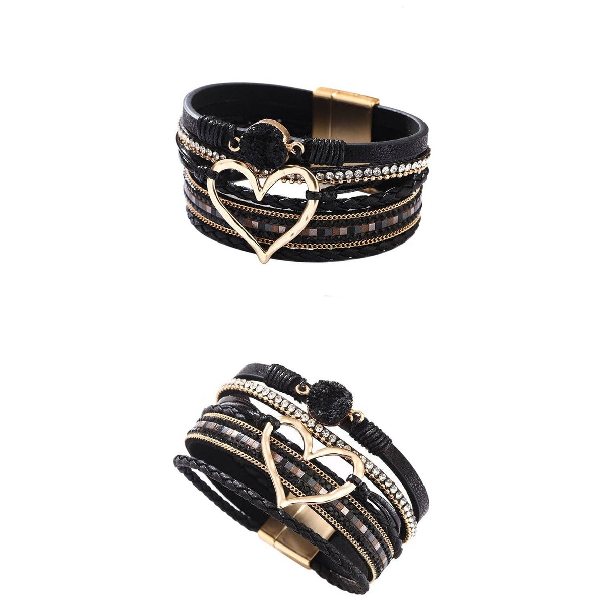 Lederarmband verschiedene Farben: Schwarz Armband Karma