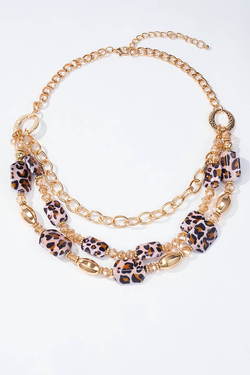Statement-Halskette „Leoprint & Gold“ – ausdrucksstark & einzigartig Halskette Das Zierwerk
