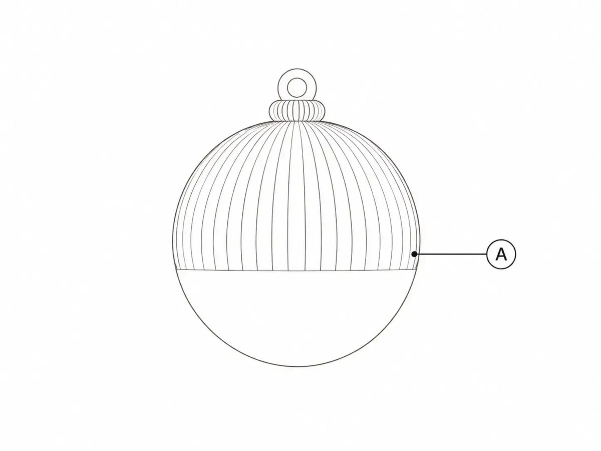 Yuki - Weihnachtskugel: Mattes Rot / Halbgestreift Weihnachtsdekoration re3dline