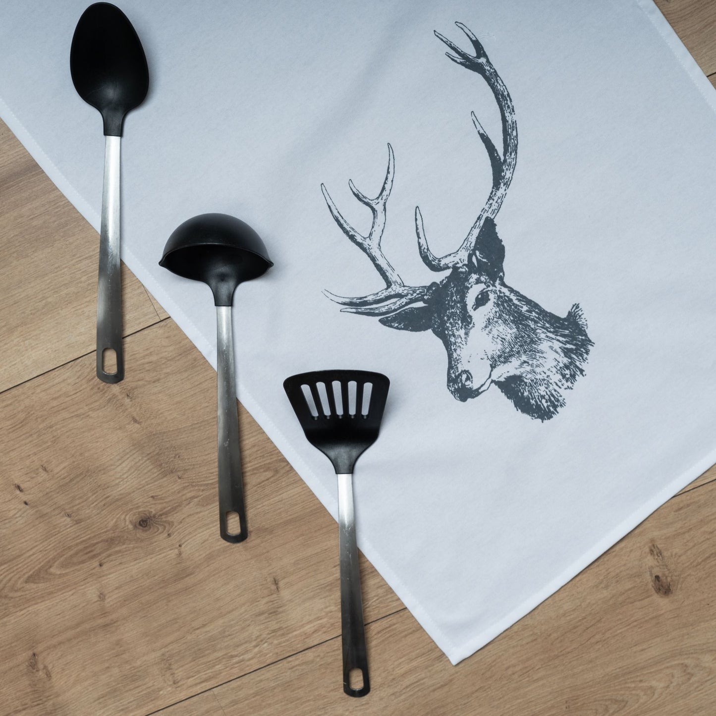 Geschirrtuch „Hirsch“ – Grau | 17;30