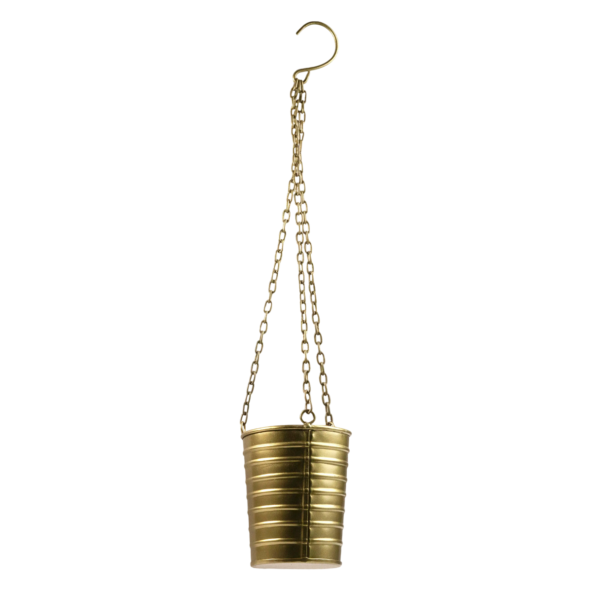 Hängevase Metall Industrial Gold – Metallvase mit Kette – Das Zierwerk