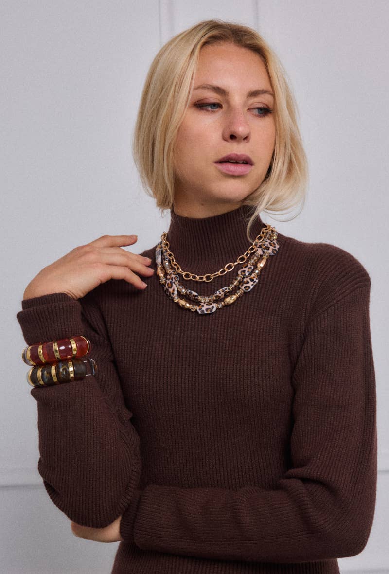 Statement-Halskette „Leoprint & Gold“ – ausdrucksstark & einzigartig Halskette Das Zierwerk