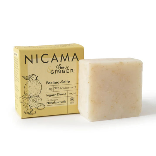 NICAMA Peeling-Seife Ingwer-Zitrone | Handgemachte Naturkosmetik
