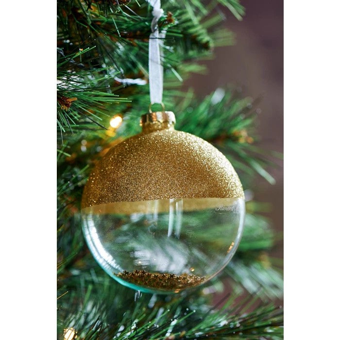 Rivièra Maison Christbaumkugel Gold – Edler Glasschmuck mit Glitzer Baumschmuck Rivièra Maison
