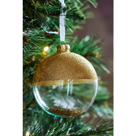 Rivièra Maison Christbaumkugel Gold – Edler Glasschmuck mit Glitzer Baumschmuck Rivièra Maison