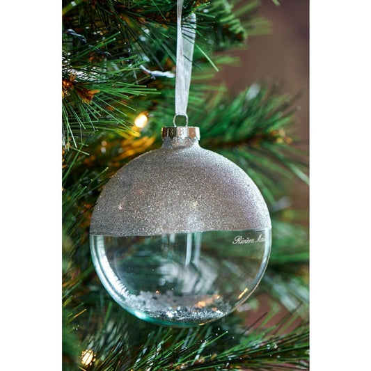Rivièra Maison Christbaumkugel Silber – Eleganter Glasschmuck mit Glitzer Baumschmuck Rivièra Maison