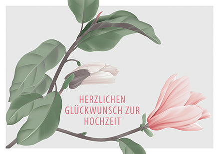 Klappkarte – Hochzeit, Hibiskus
