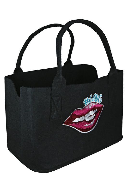 Filztasche „#LOVE Lips“ – stylischer Begleiter im Pop-Art Design