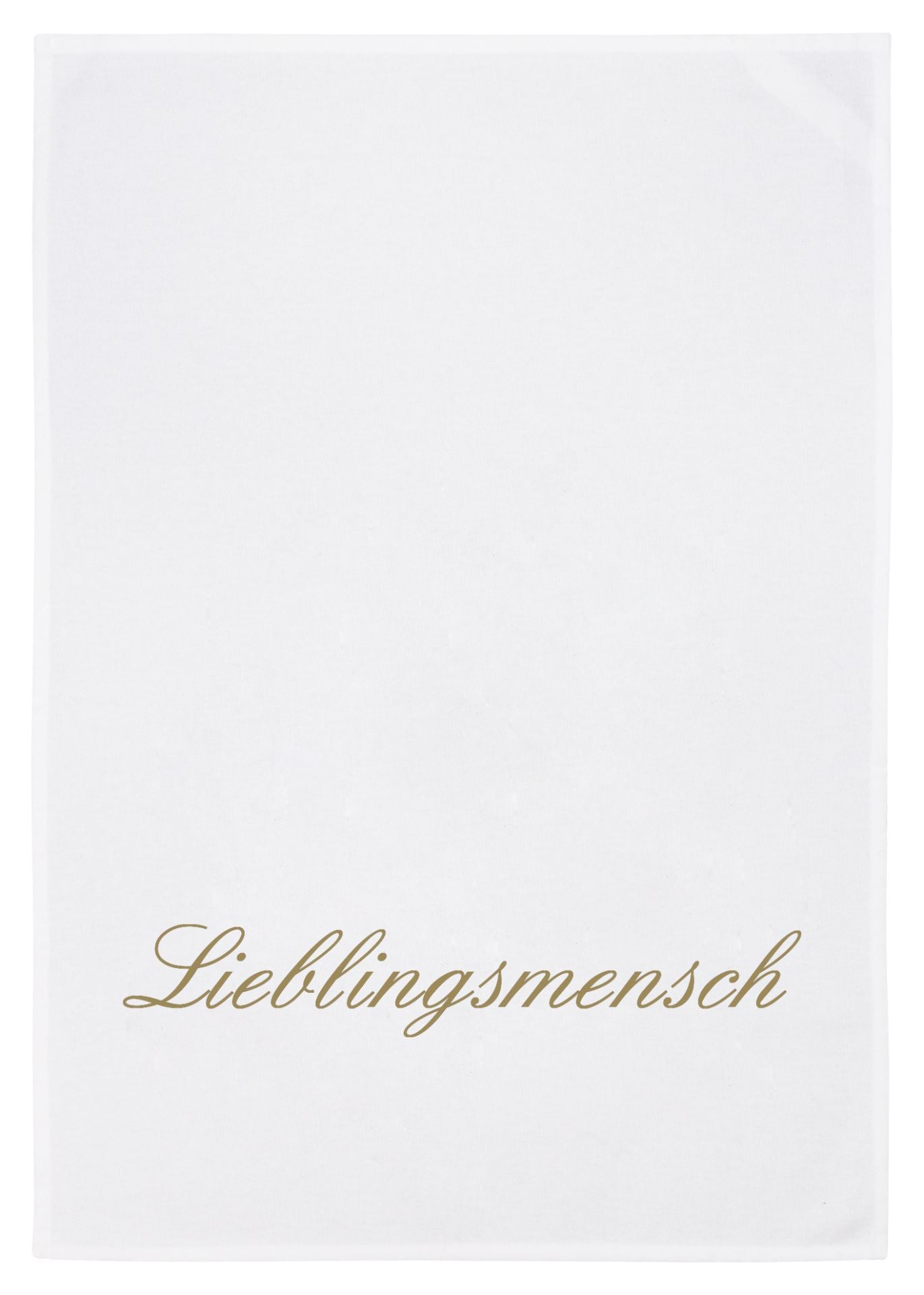 Geschirrtuch Lieblingsmensch – stilvolles Baumwolltuch mit goldener Schrift