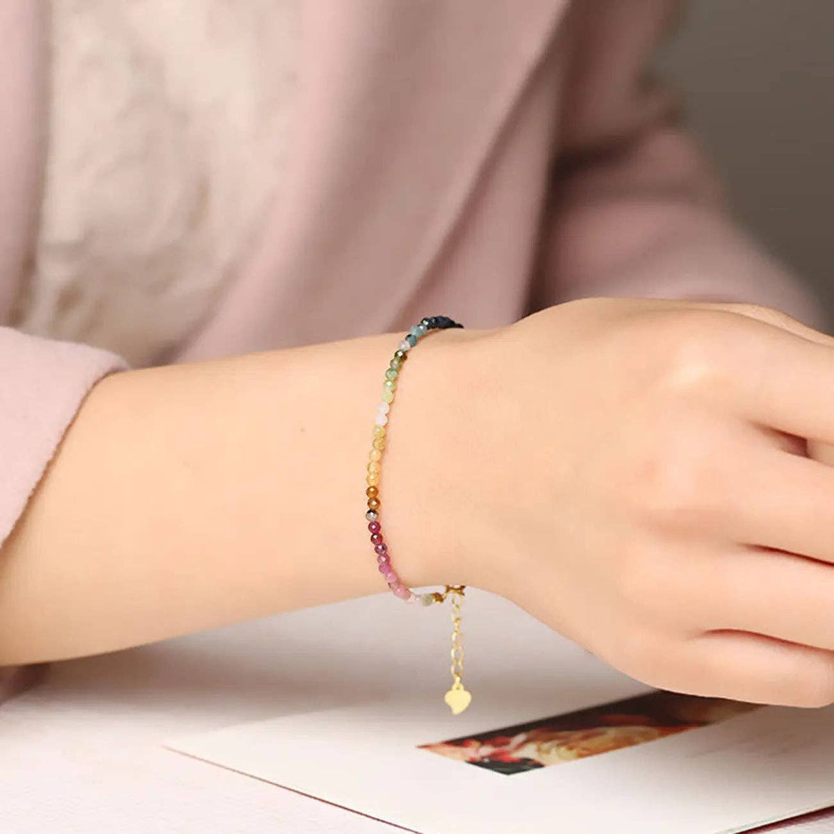 Achat-Armband mit Verlängerungskette – Bunt | Karma Armband Karma