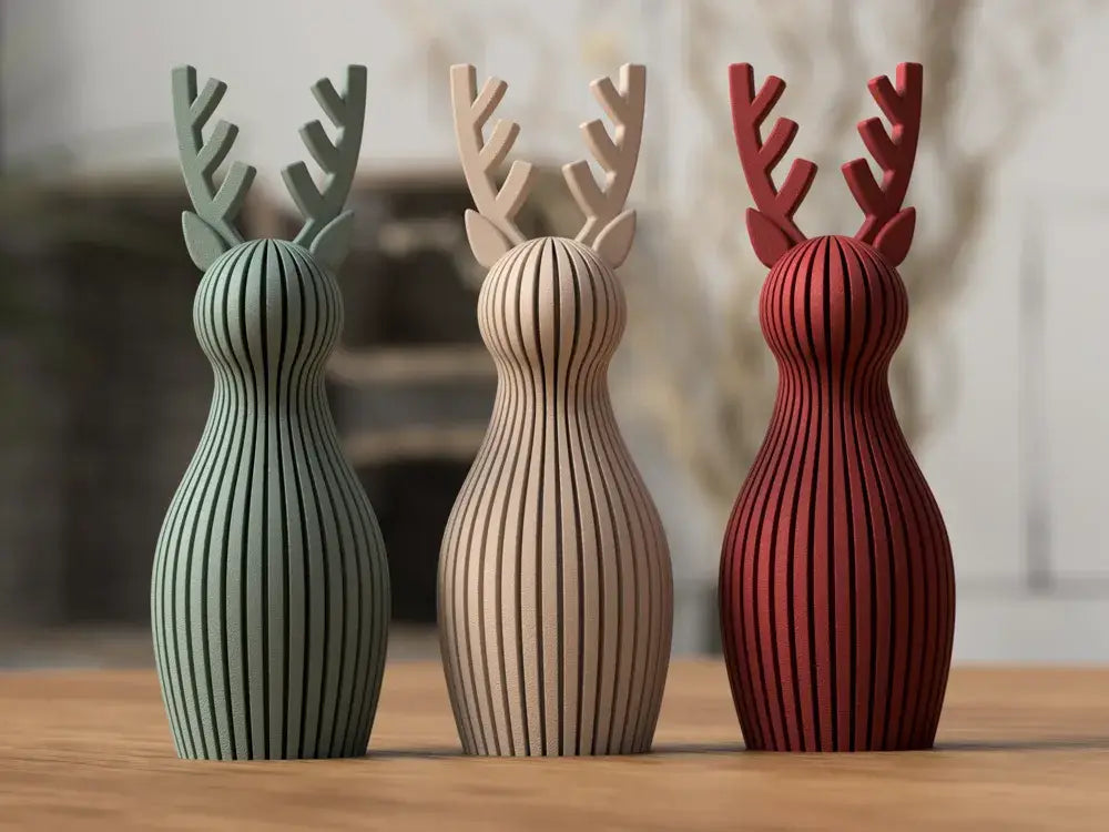 Rentier: Khaki-Grün / 13 cm Weihnachtsdekoration re3dline