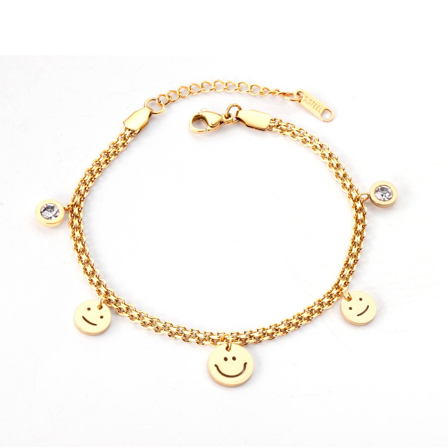 Smileys & Diamante-Charme-Armband Fantastico Fans