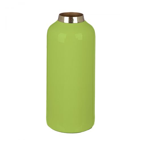 Vase aus Metall – grün, zylindrisch, 20 cm, wasserdicht mit Filzgleiter