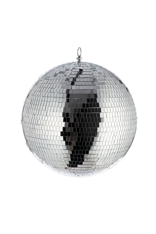 Dekokugel „Disco“ – silberfarbene Glitzerkugel Ø 10 cm