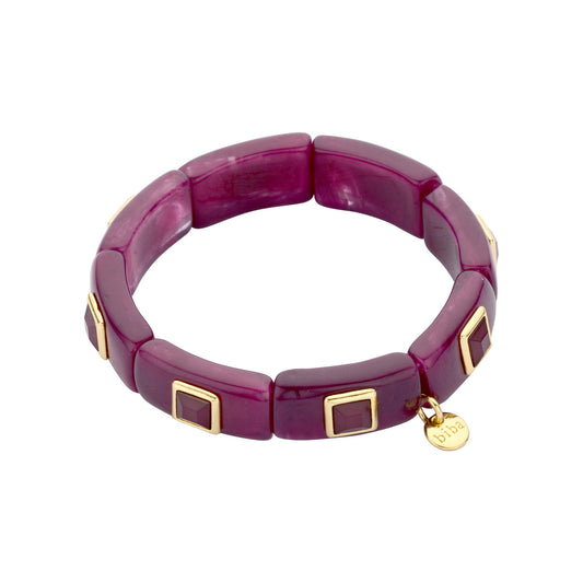 Statement Armband in Beere mit goldfarbenen Details Armband Biba