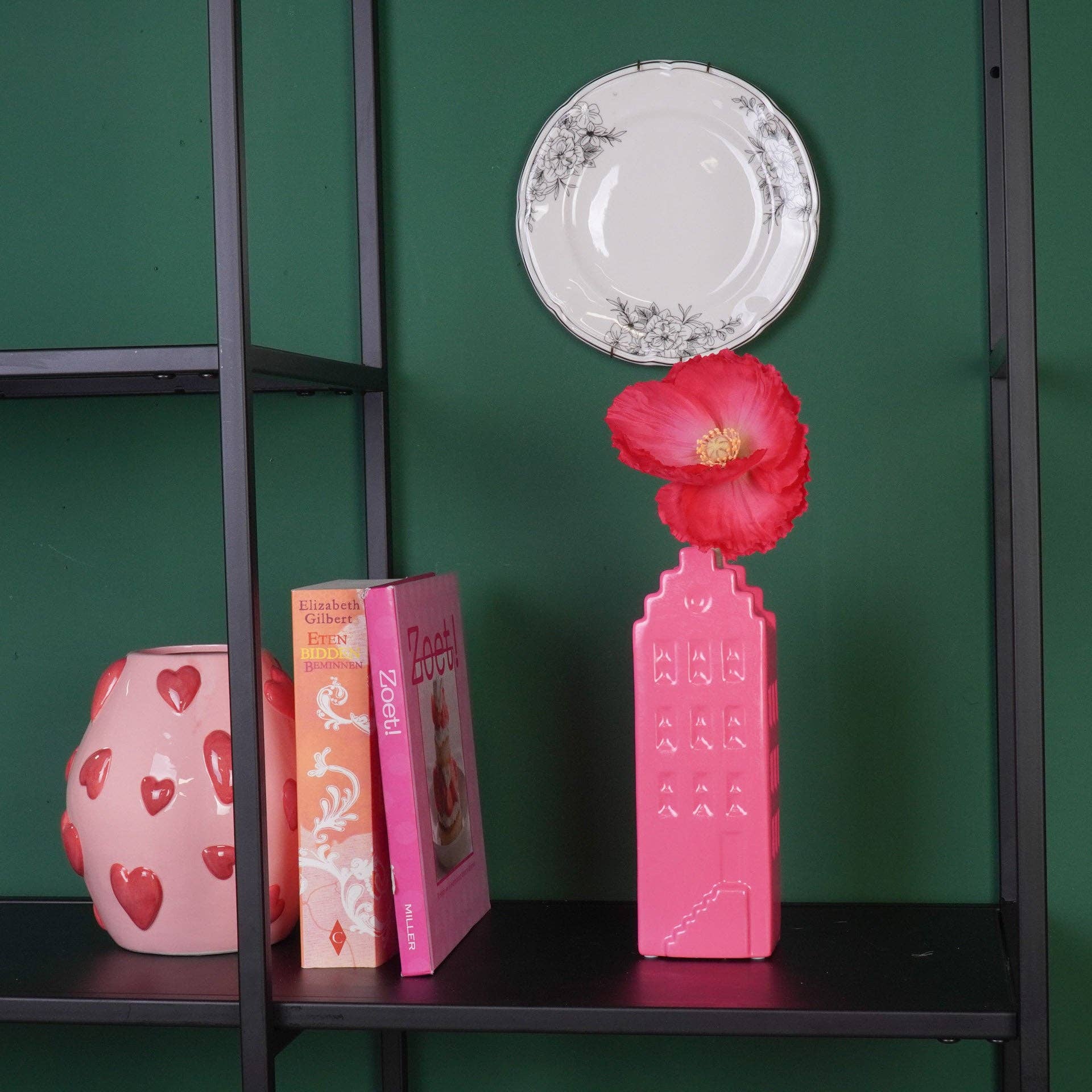 Keramikvase „Grachtenhaus“ Pink – Amsterdam Deko | Das Zierwerk Vase Housevitamin bv