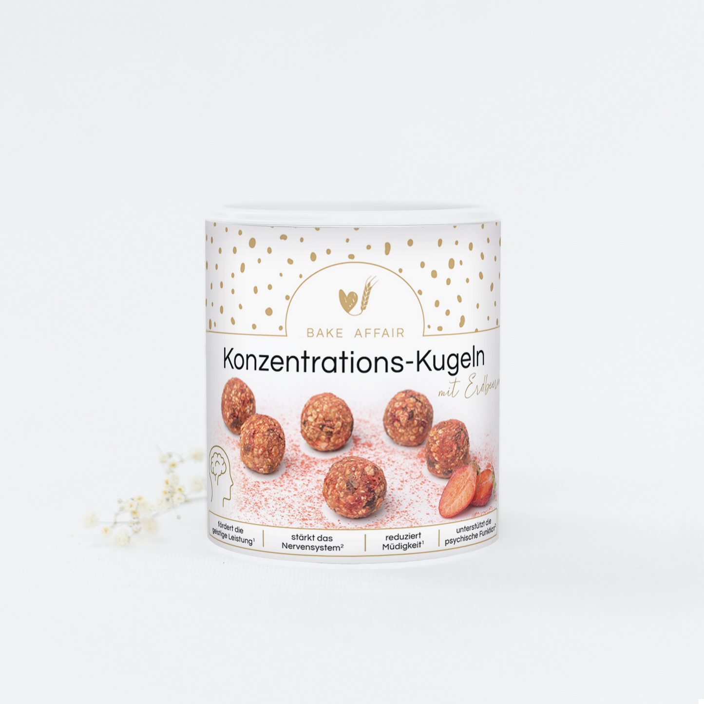 Vitamin-Mischung Konzentrations-Kugeln mit Erdbeeren Bake Affair GmbH