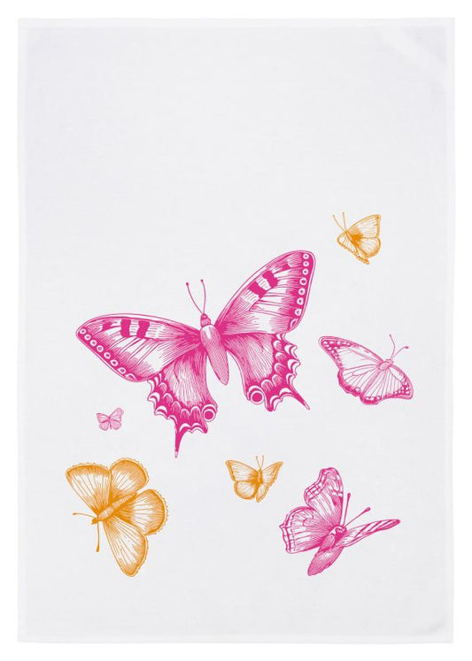 Geschirrtuch „Schmetterlinge“ – Pink & Orange | 17;30 Geschirrtuch 17;30