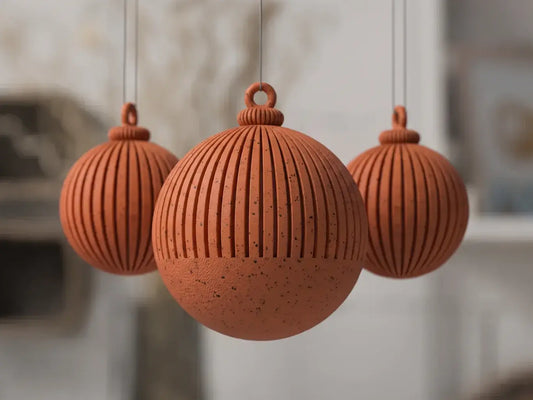 Yuki - Weihnachtskugel: Marmorziegel / Halbgestreift Weihnachtsdekoration re3dline