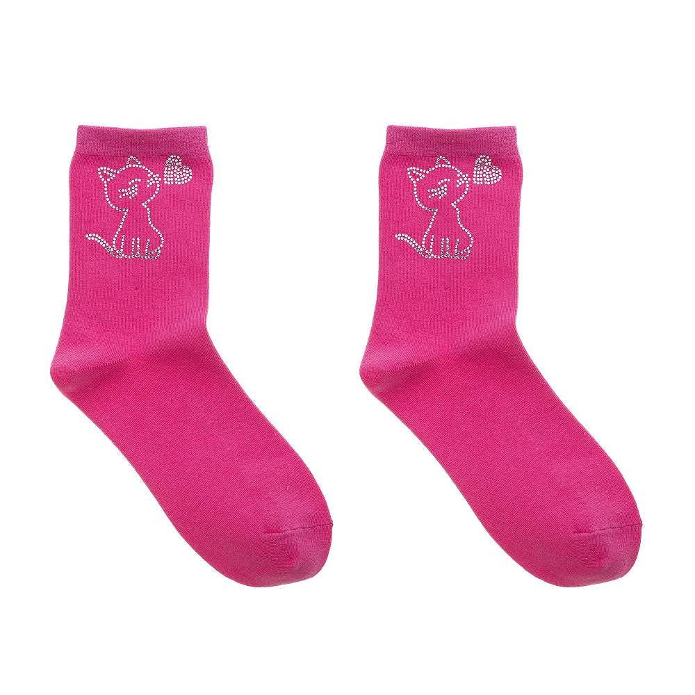 Trendige Socken mit Katzenmotiv – Pink
