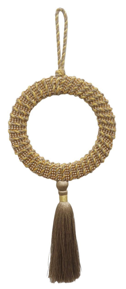 Ringornament „Diamond“ mit Quaste – Eleganz in Gold für deine Dekoration