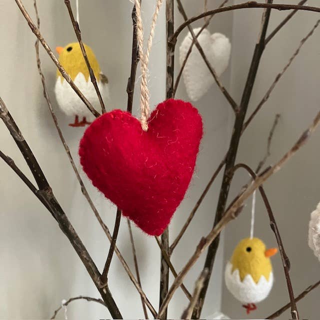 Filzanhänger Herz Rot | Handgemacht & Fair aus Nepal