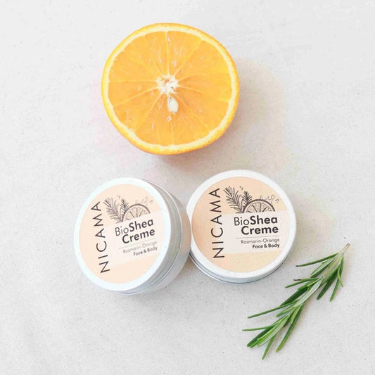 NICAMA Bio Sheacreme Rosmarin-Orange – Naturkosmetik, 50 ml Handcreme Nicama