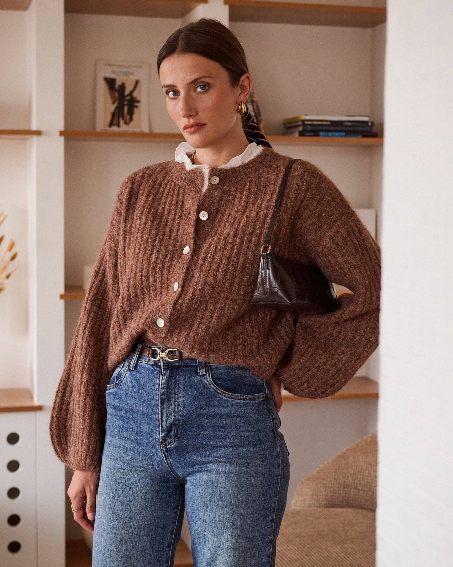 Strickjacke – Beige mit Rippenstruktur | IN APRIL 1986 Strickjacke IN APRIL 1986