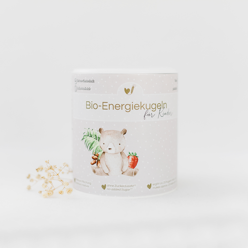 Bio-Mischung Bio-Energiekugeln Erdbeere für Kinder Bake Affair GmbH