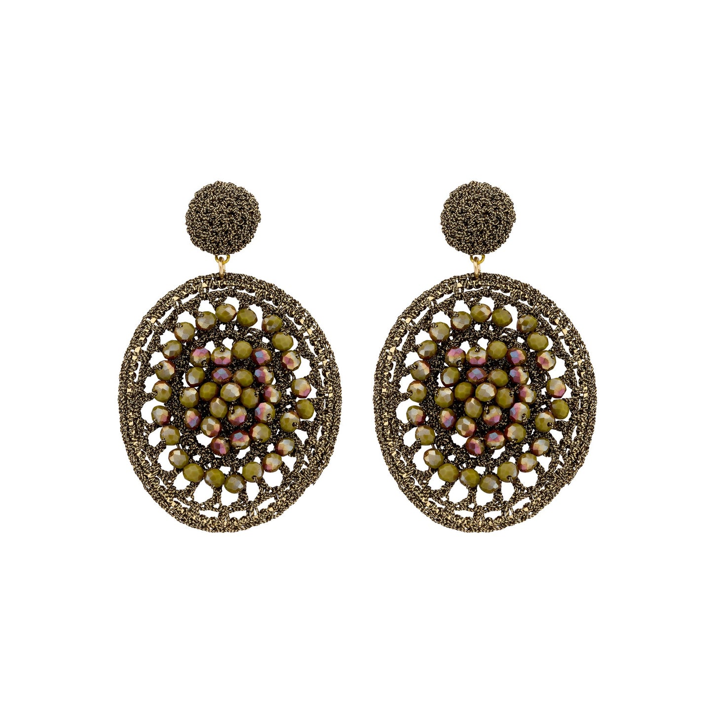 Statement-Ohrringe Olivgrün