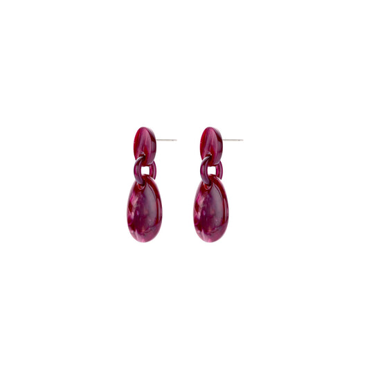 Biba Ohrringe Bordeauxrot – Tropfenform, modern & elegant