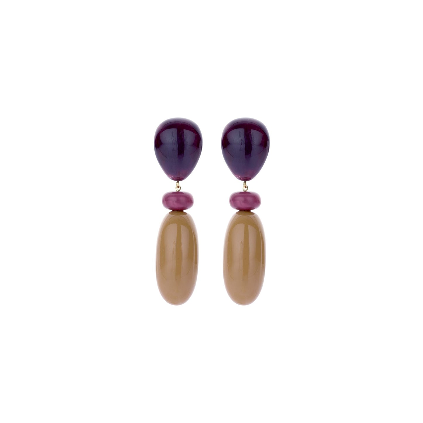 Statement-Ohrringe Beere & Camel