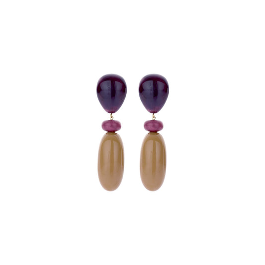 Statement-Ohrringe Beere & Camel