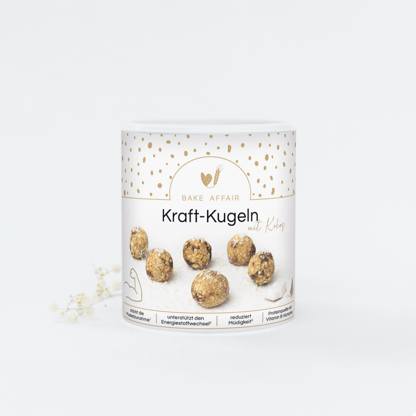 Vitamin-Mischung Kraft-Kugeln mit Kokos Bake Affair GmbH