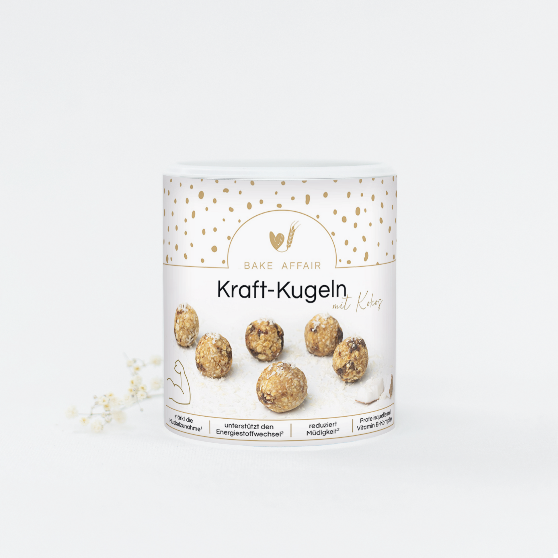 Vitamin-Mischung Kraft-Kugeln mit Kokos Bake Affair GmbH