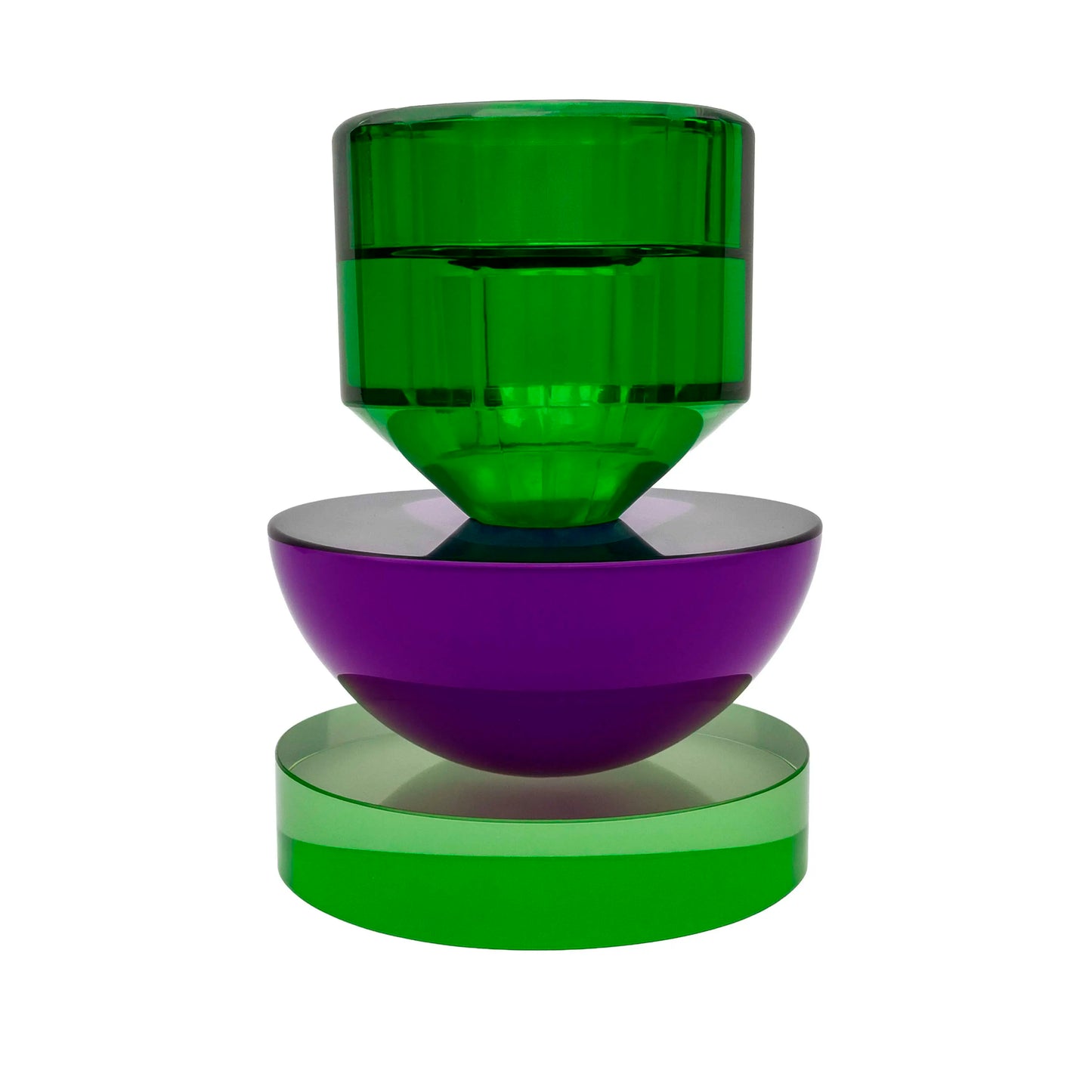 Kerzenhalter „Multi Green“ – Kristallglas 10 cm | Modernes Designobjekt