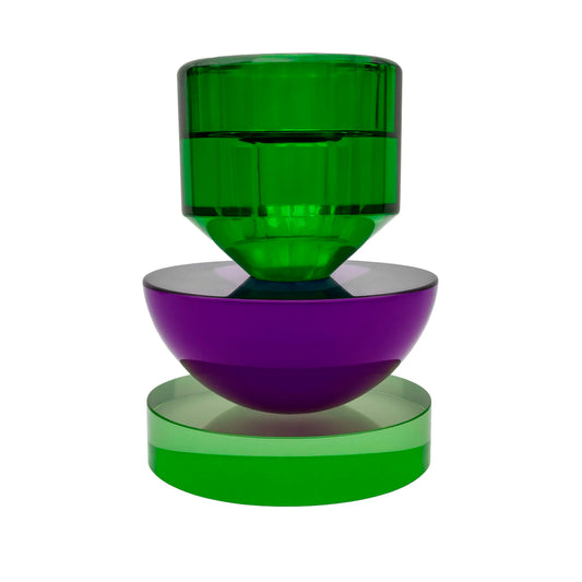 Kerzenhalter „Multi Green“ – Kristallglas 10 cm | Modernes Designobjekt