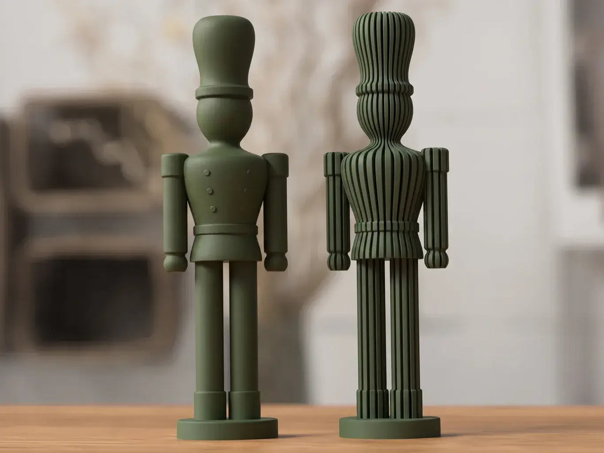 Nussknacker: Khaki-Grün / 22 cm gestreift Weihnachtsdekoration re3dline